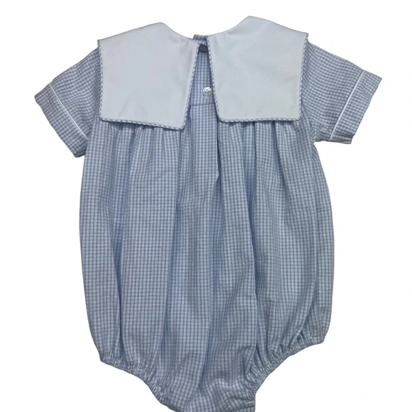 Blue Gingham Kids One Piece